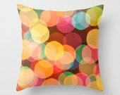 Pattern Throw Pillow, Abstract Photography, Bright Home Decor, Neon, Colorful, Rainbow, Living Room, Bedroom, 16x16 Pillow
