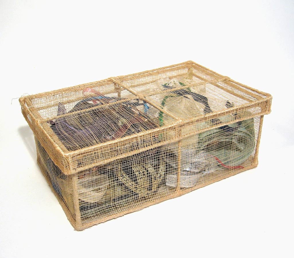 Fabric Trim Ribbon Vintage Collection Mesh Basket Box
