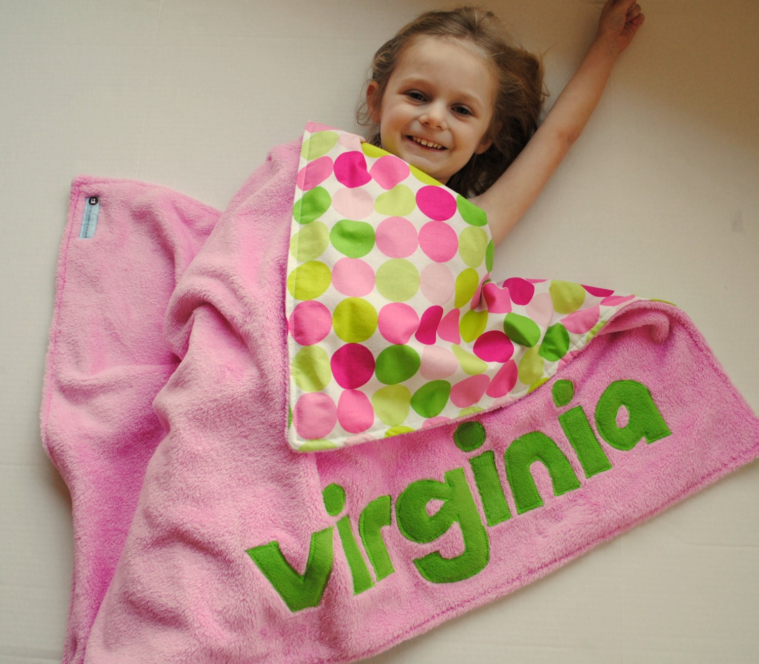 Personalized Baby Blanket in Disco Dots Sorbet