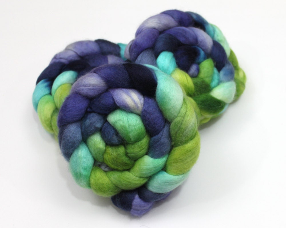 BFL Roving - Hand Painted Roving for Spinning or Felting
