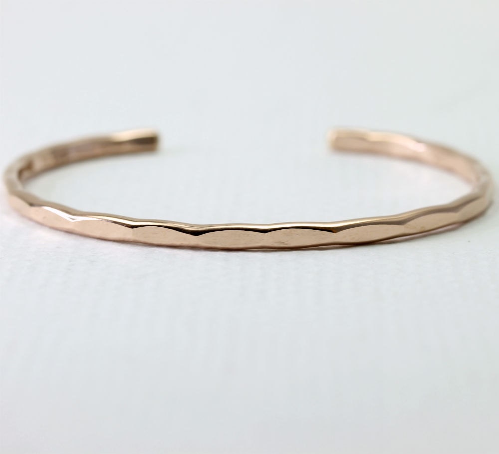 Medium Ophelia Cuff, rose gold fill, custom size, handmade stacking cuff by lotusstone on etsy