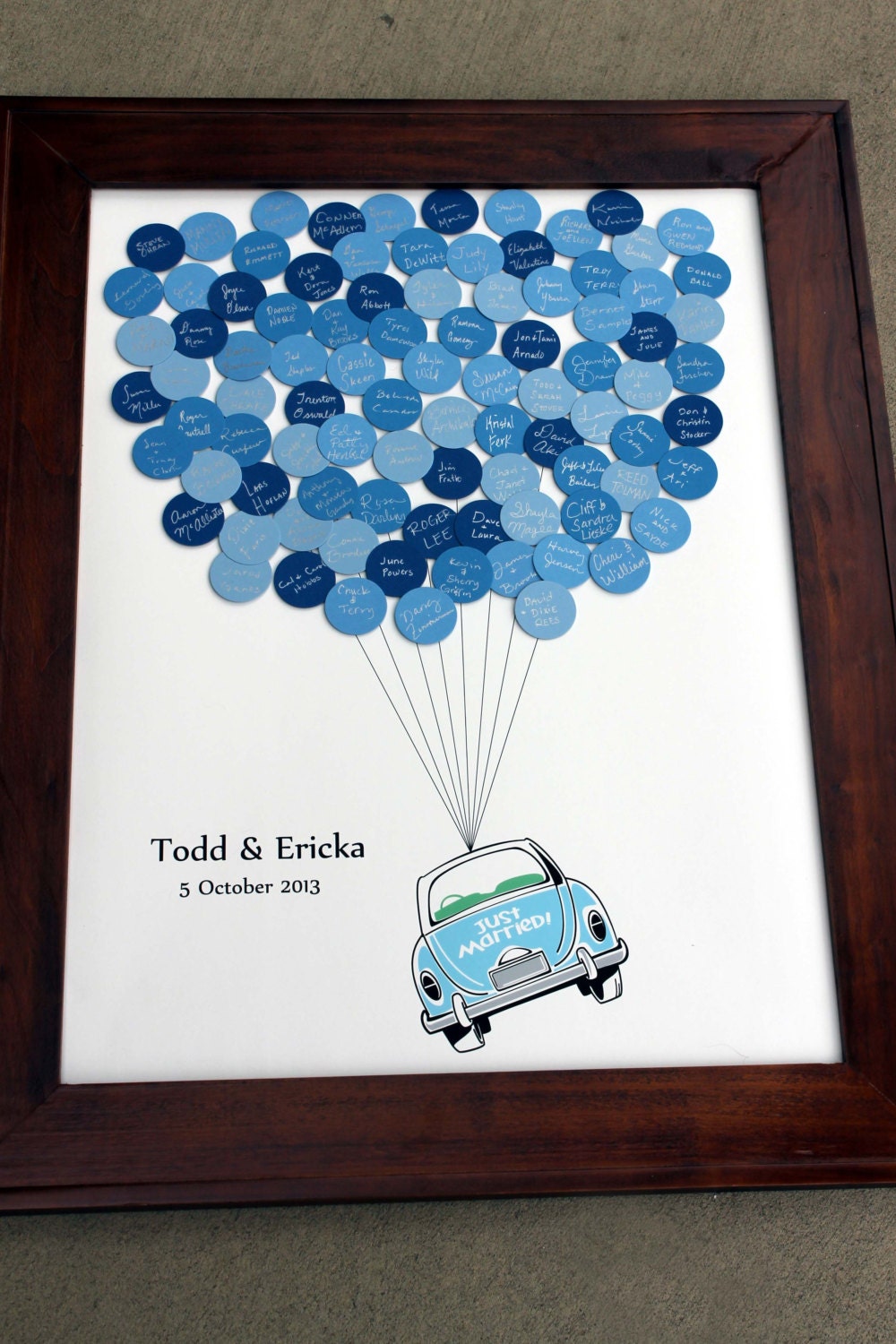 Wedding Guest Book Just Married Car Balloons for up to 150 Guests