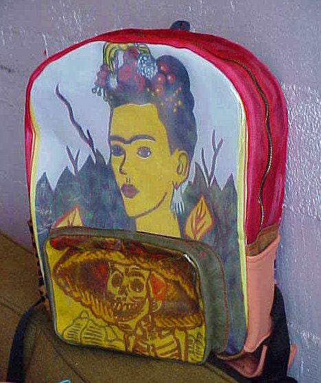 Frida with Yellow Catrina Backpack Free Shipping