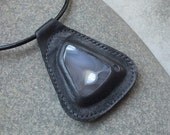 Agate pendant necklace - unique Agate jewelry handmade in Australia - black and white