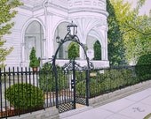 A Place Where Time Stands Still Two Meeting Street Charleston SC Original Watercolor by Michael Joe Moore