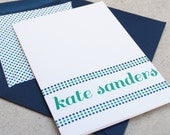 Personalized Stationery / Custom Stationary Set- Dotted Line