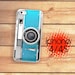 iPhone 4 4S Case Retro Blue Camera / Hard Case For iPhone 4 and iPhone 4S Blue Rubber Trim