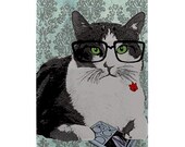 Literary Cat Kindle Fire Case,Kindle Touch, Kindle Touch 3G, Samsung Galaxy Tab 7", 8.9" P7300, 10.1" P7500