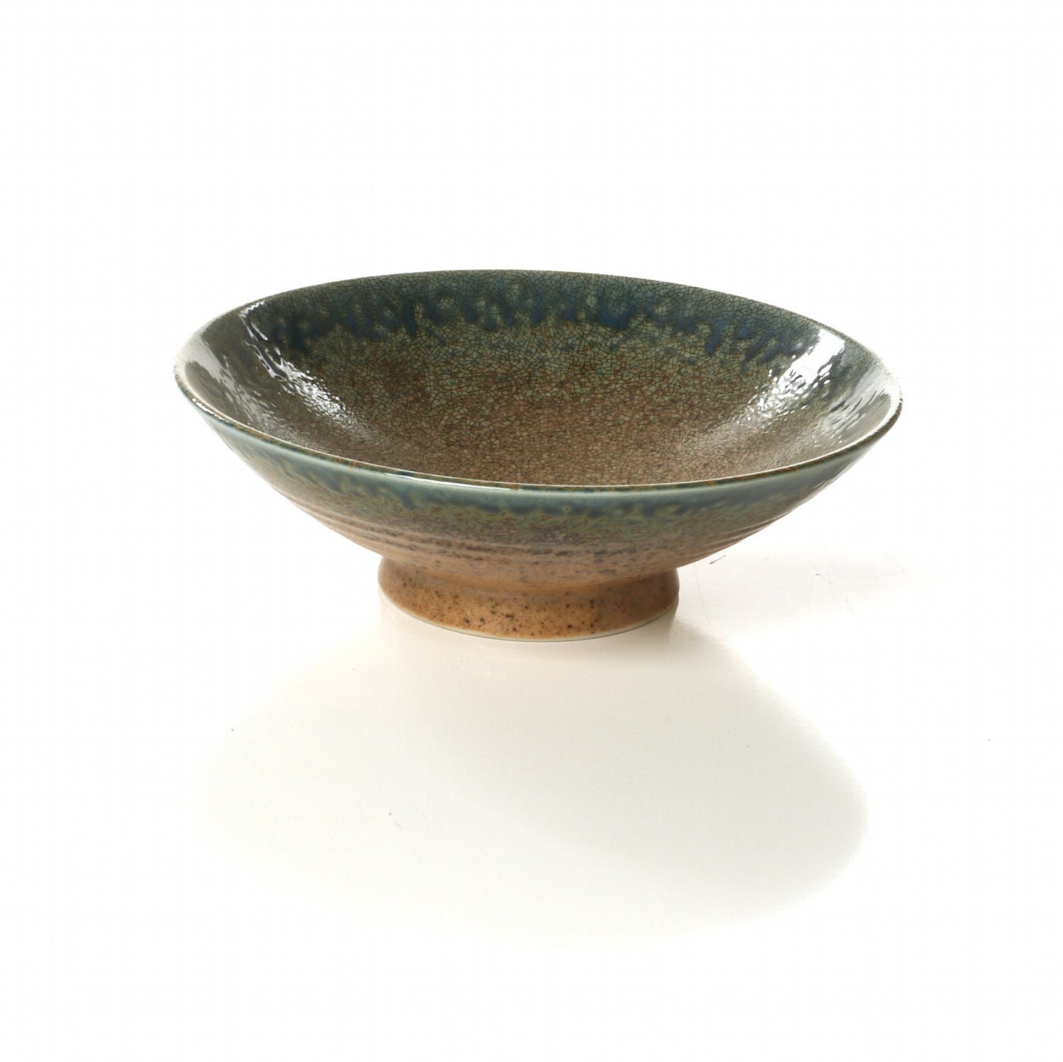 Mid Century Bowl, Stoneware Overglaze Dish