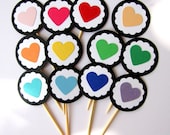Rainbow Cupcake toppers (12)