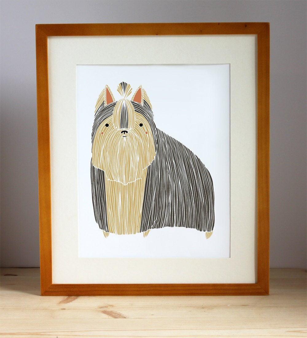 Yorkshire Terrier Illustration  - FREE US SHIPPING