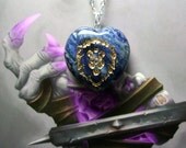 Love of the ALLIANCE World of Warcraft inspired REAL STONE sodalite Heart pendant