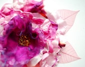 Pink-white-purple peony-Handmade fabric flower-Brooch,comb,hair clip,corsage-Weddings,accessories,hair,bridal,bridesmaids.