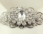 Set of 2 (1 pair) Shoe Clips Rhinestone Crystal Clear Shoe Clips, Filigree,  for Weddings, Vintage Bridal Sparkly Shoe Clips Victorian