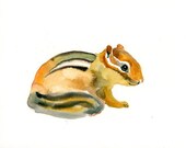 CHIPMUNK Original watercolor painting 10x8inch
