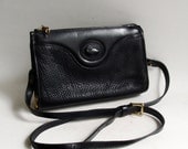Dooney & Bourke / black Dooney bag / AWL leather purse / 80s 1980s Dooney purse / vintage bag