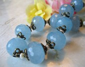 Faceted Blue Topaz Stone Necklace