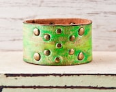 Spring Green Leather Bracelets Jewelry Cuffs Accessories  Fashion - DISCOUNT
