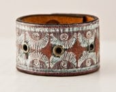 Tooled Leather Cuff / Embossed - Stamped - Carved - Leathercraft - Leather Goods - Leather Hand Tooled - Festival