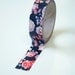 Washi Tape - 15mm - Black with Red/Blue Vintage  Design - Deco Paper Tape No. 592