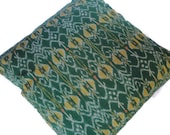 Ikat, Floor Pillow, Floor Cushion, 30"x30" (76cmx76cm), Green