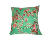 Indonesian Batik, 16" x 16", Pillow Cover, Green