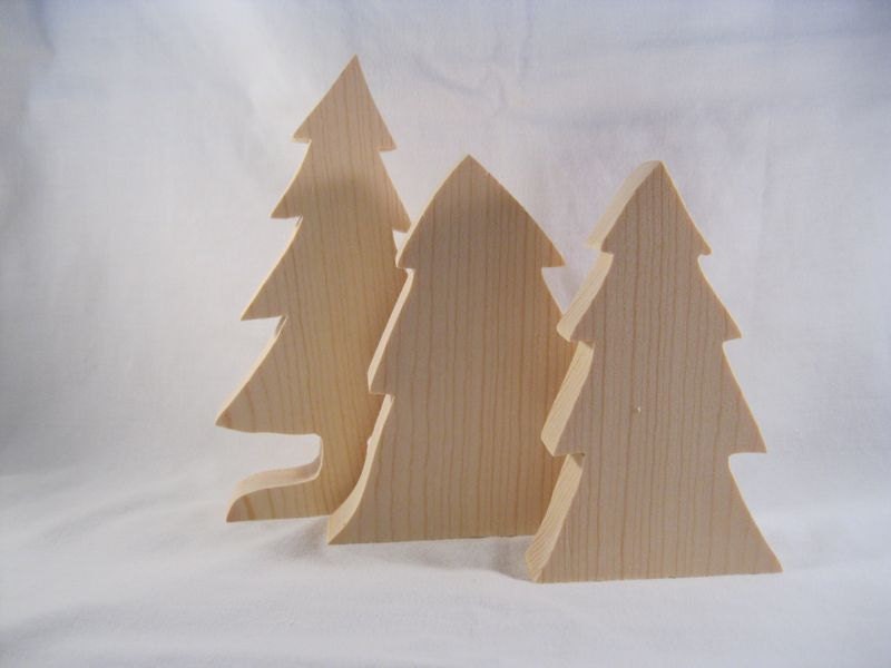 Set of 3 DIY Wooden Christmas Trees, Do it Yourself