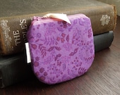 Purple Floral Coin Purse Small Zipper Pouch