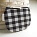 Black and White Plaid Gingham Coin Purse Small Zipper Pouch