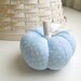 Cornflower Blue and White Pumpkin Pincushion