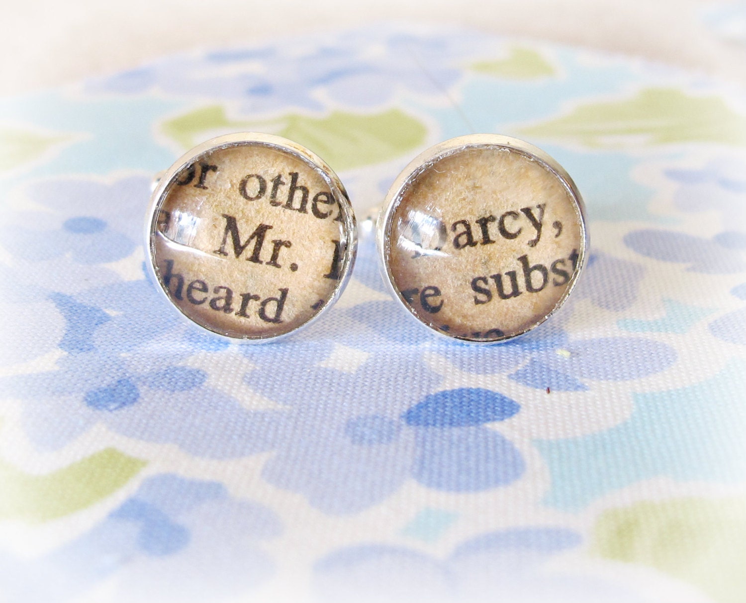Mr Darcy Cuff Links IV. Vintage Pride and Prejudice Jane Austen Geekery Wedding Groom Words Text Quote
