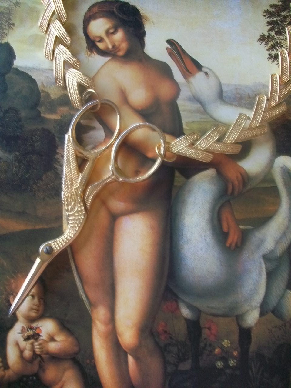Running With SCISSORS - Antique Stork Scissors Assemblage NECKLACE