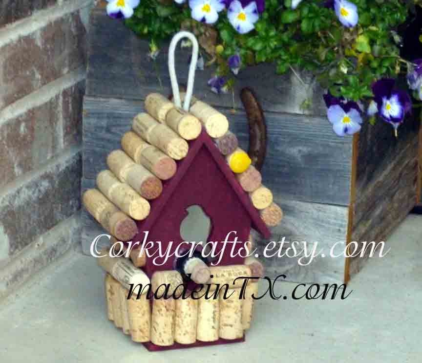Wine Cork Decorative Birdhouse - Happy hour for the birds