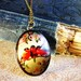 Vintage Locket Necklace - Rainbow Birds Folk Art - Colorful Woodland Animal Jewellery Vintage Pendant