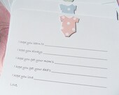 Baby Wish Cards - Baby Shower Advice Cards -  Baby Onesie Wish Cards -  Wish Cards -  BOWSH