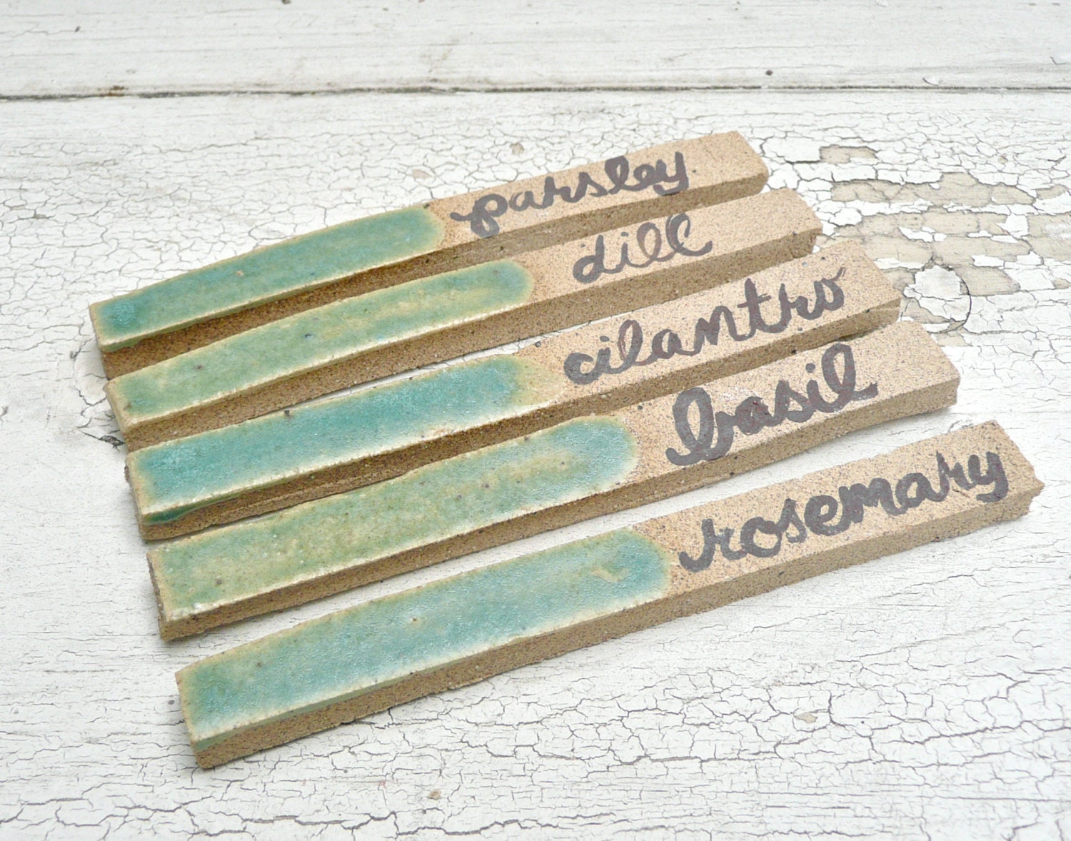 Herb Markers in Blue