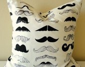 SINGLE 18 x 18 Pillow Cover // Mr. Moustache