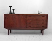 Vintage Rosewood Credenza - Mid Century, Modern, Danish, Sideboard, Retro, Cabinet, Buffet