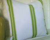 Spring Green Stripes  one 20 inch pillow cover