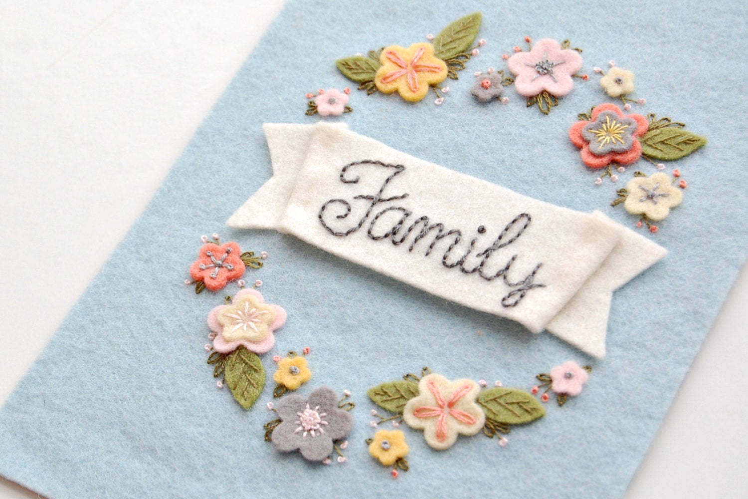 Family Embroidered Wall Hanging