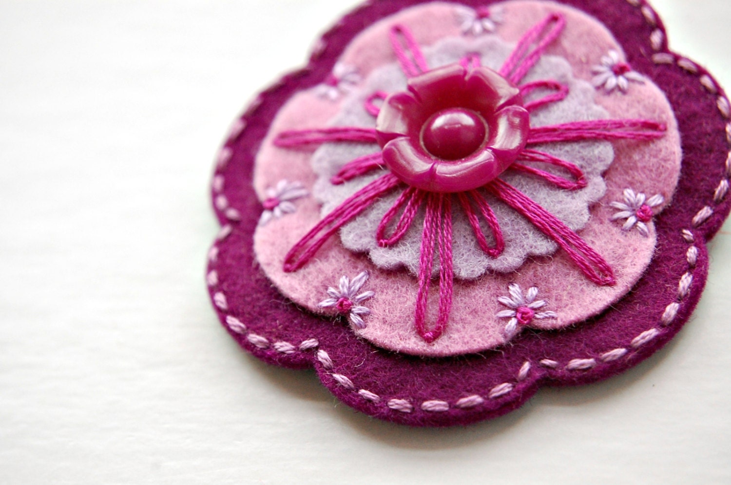 Purple Floral Hair Clip