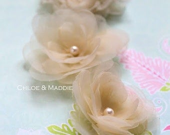 Champagne organza and lace romantic vintage inspired hair bobby pins by Chloe and Maddie (Set of 3) RACHELLE