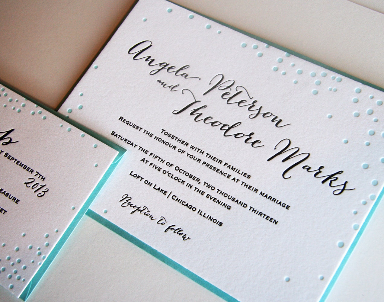 Custom Letterpress Wedding Invitations - Celebration
