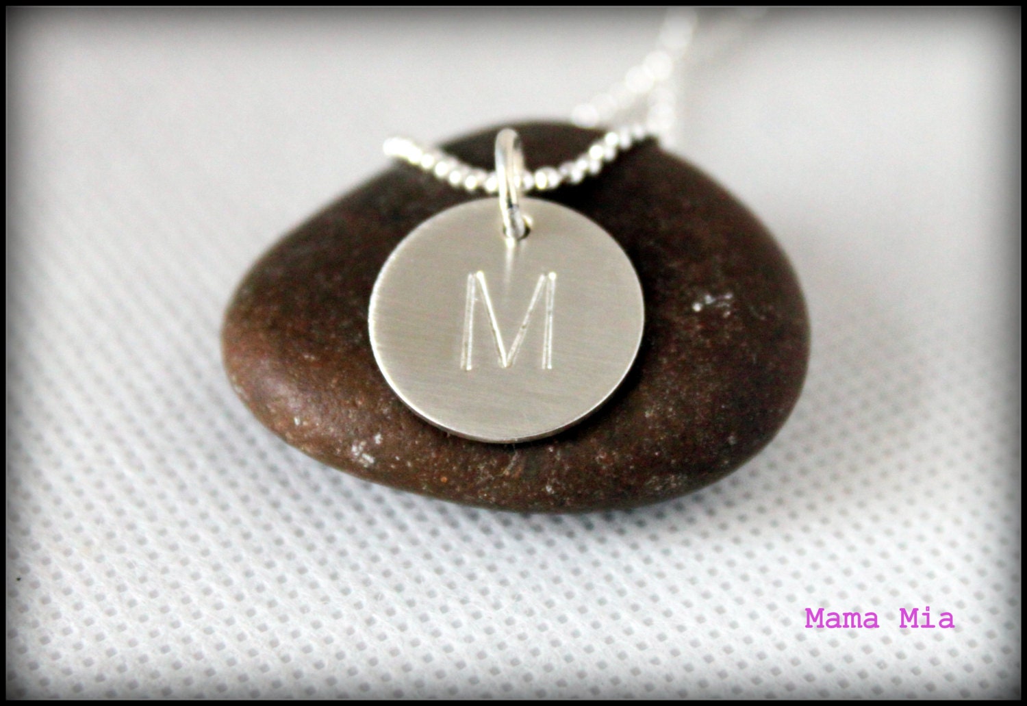 Hand Stamped Sterling Silver Initial Necklace