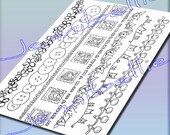 Colour Me In: Border Strips, Digital Collage Sheet by Jennibellie