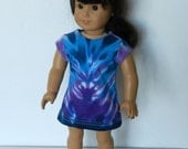 Blue and Purple Tie Dye Mini Dress - 18 Inch Doll Clothes fits American Girl Dolls