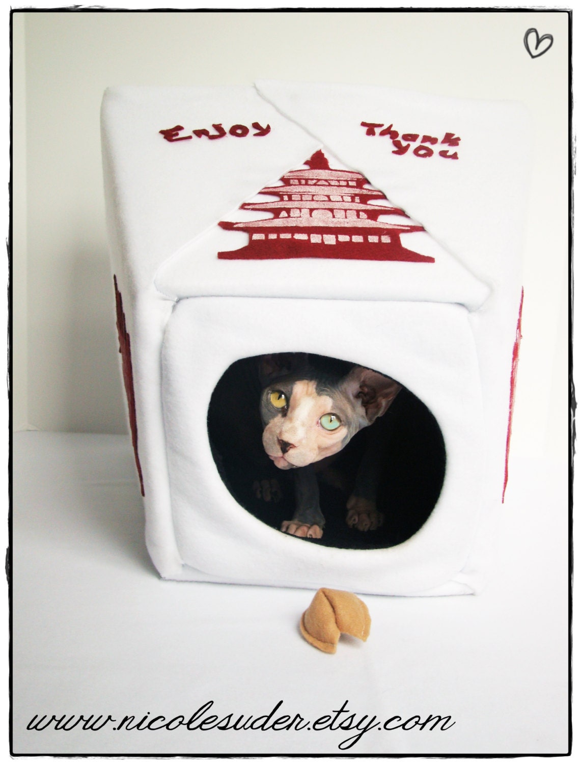 Hilarious Chinese Take Out Cat Cave with a FREE Cat Nip Fortune Cookie