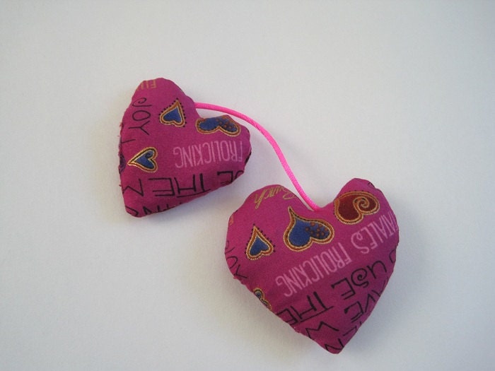 Double Heart Cat Toy filled with Organic Catnip