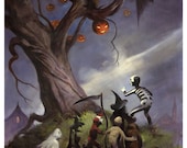 Mike Hoffman Spooky Halloween Trick or Treat Print HALLOWEEN TREE