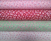 OLD NEW 30'S, Japanese, Lecien, Tiny Roses, Fat Quarter Bundle of 4